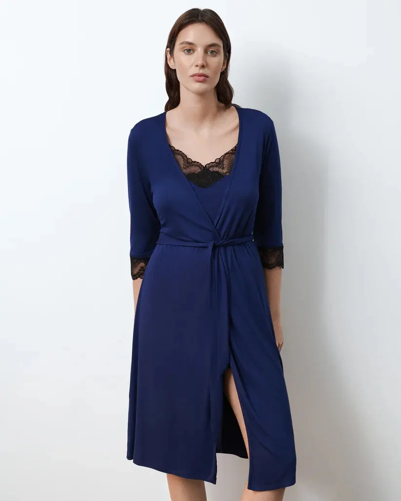 Халат navy blue 02105 Effetto