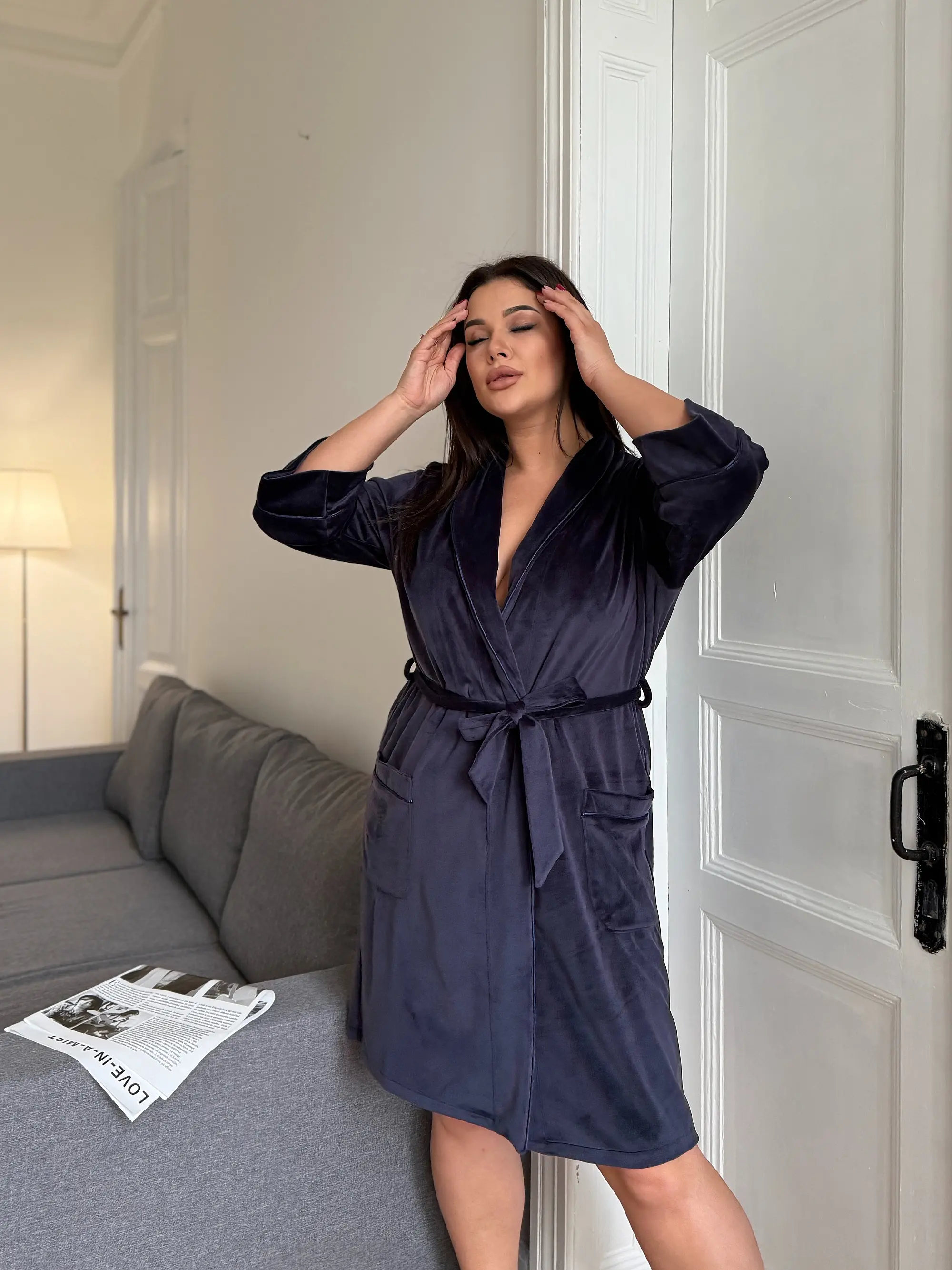 Халат синій ХВ 706-12 Julia