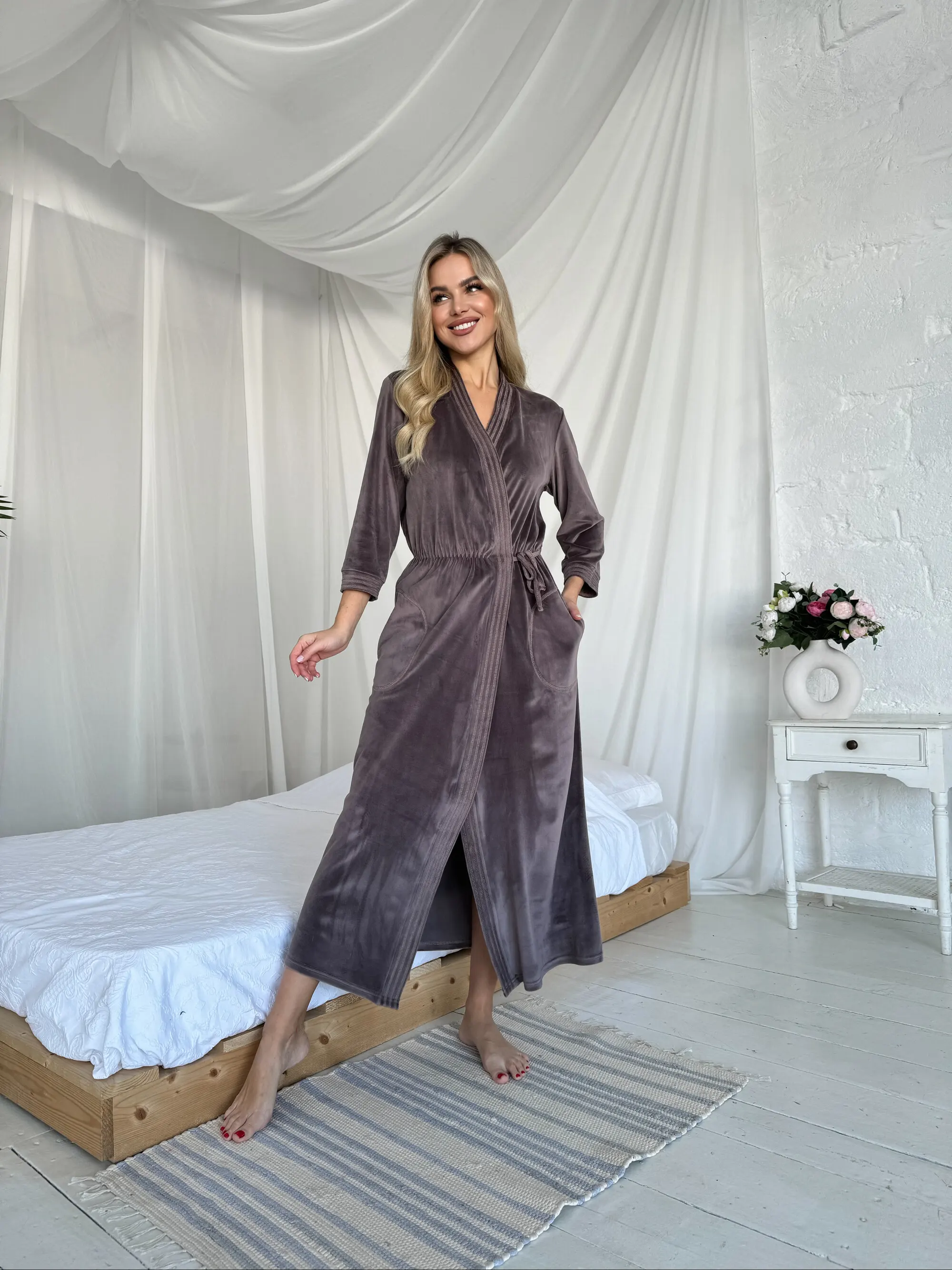 Халат велюр мокко ХВ1-17 Julia