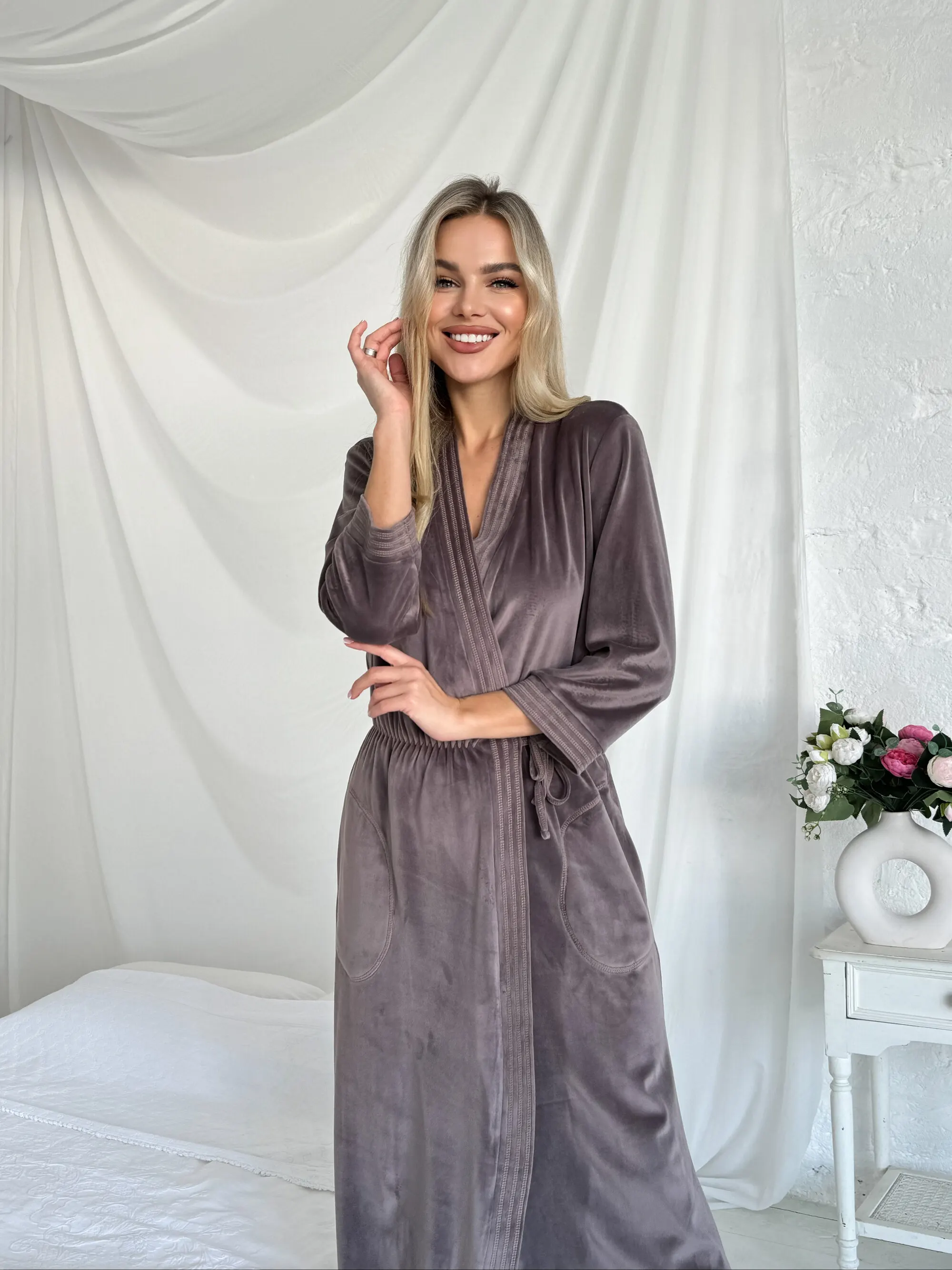 Халат велюр мокко ХВ1-17 Julia