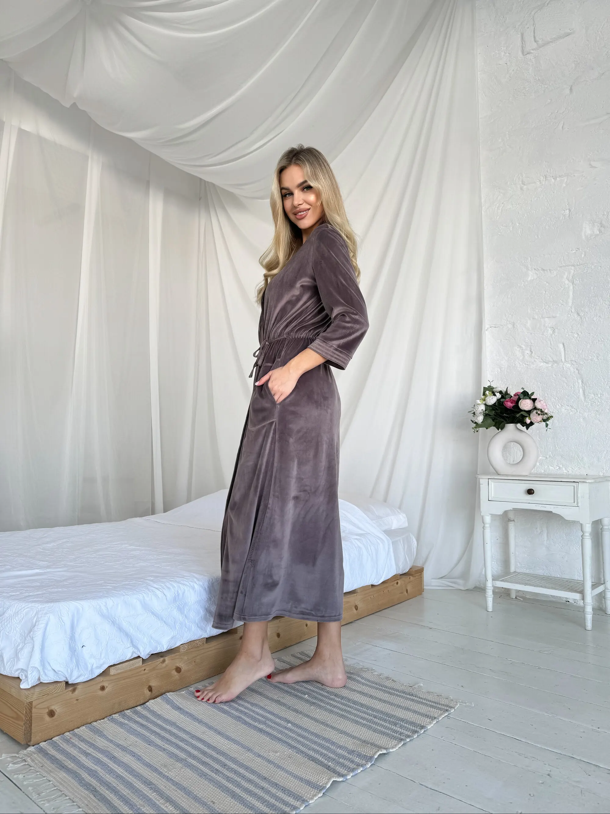 Халат велюр мокко ХВ1-17 Julia