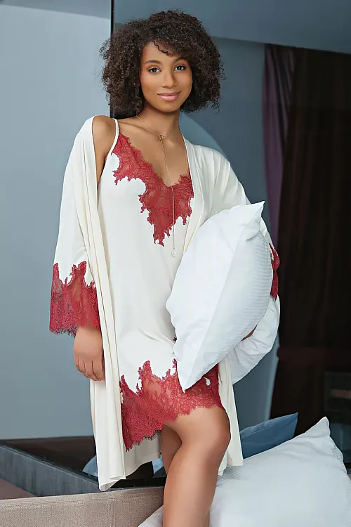 Халат ivory/fuchsia 03328 Effetto, Італія