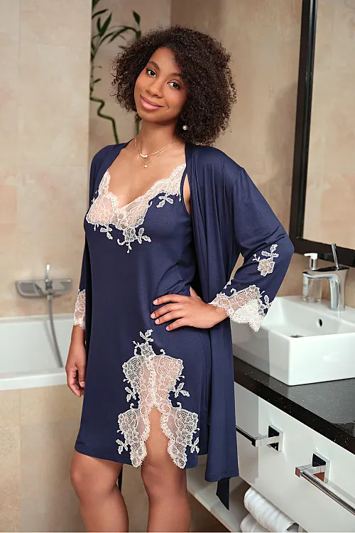 Халат navy 03161 Effetto