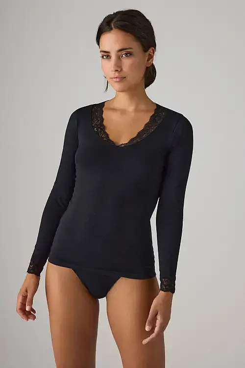 Лонгслів long sleeve t-shirt negro 19036 Ysabel Mora, Іспанія