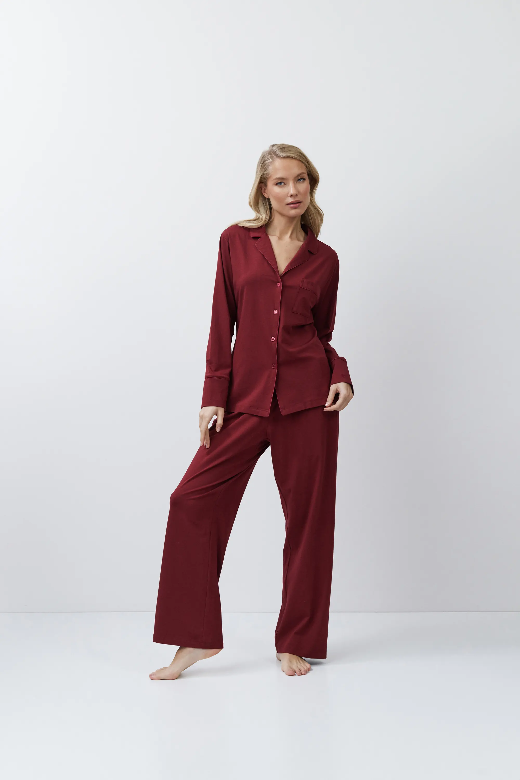 Піжама Cadance pajama long burgundy Aruelle