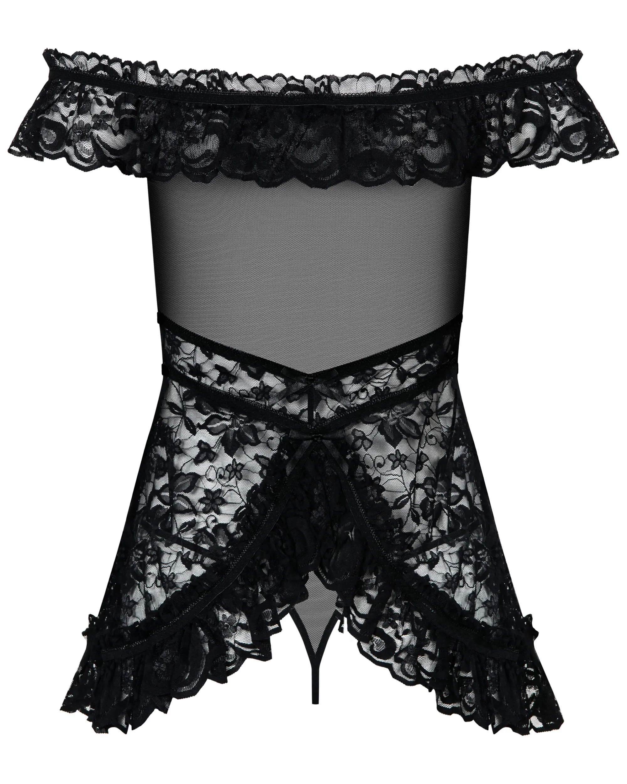 Сорочка black Flores babydoll Obsessive