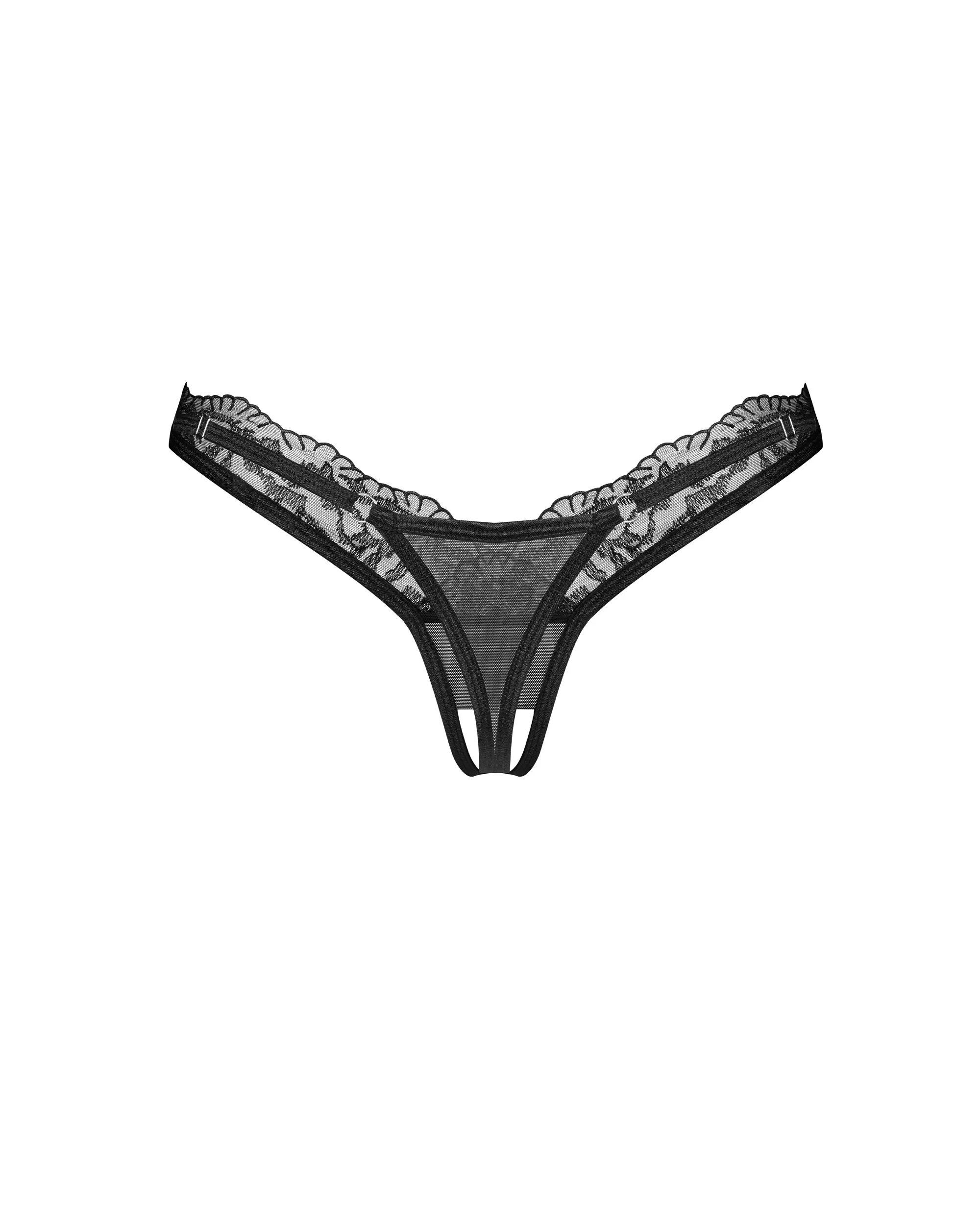 Труси black Arrowel crotchless thong Obsessive